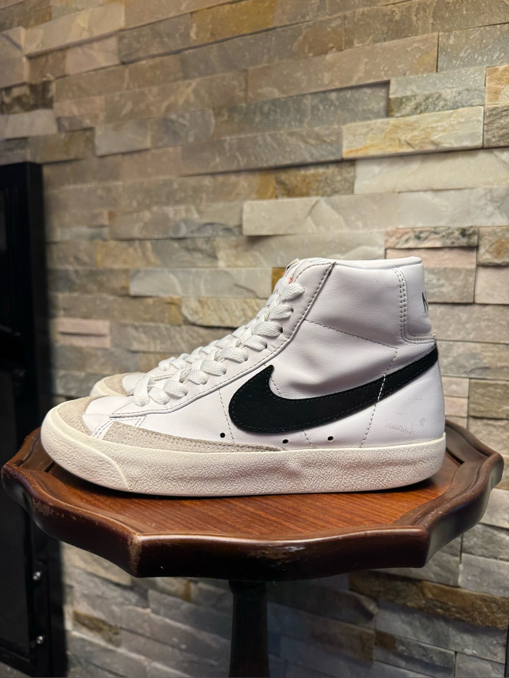 Men’s Sz 6 Nike Blazer Mid '77 Vintage High-tops White Black sneakers shoes